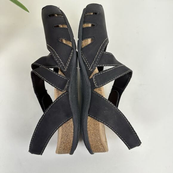 Earth Origins Bosk Brenda Black Vegan Sandal Ankle‎ Strap Comfort Shoe Size 6M - Picture 6 of 9